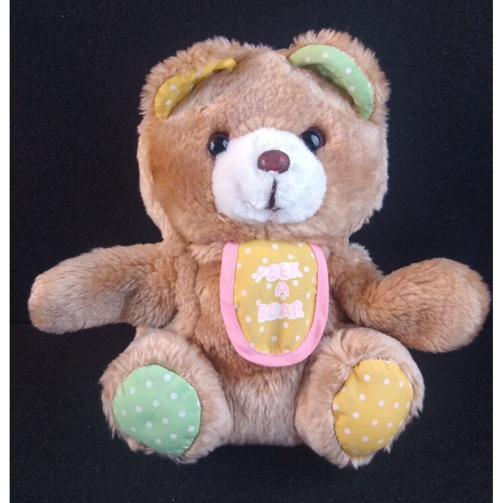 Peek A Bear Baby Teddy Hand Puppet Vintage Gerber Plush Stuffed Soft Toy 8 inch